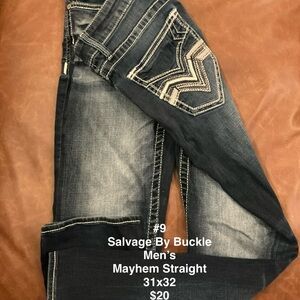 Salvage Men's Straight Jeans - Dark Blue